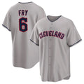 Tlead C.Guardians #6 David Fry Player Gray Game Home Stitched Jerseys