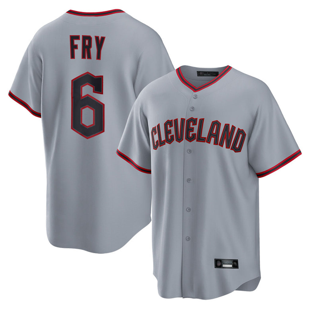 Tlead C.Guardians #6 David Fry Player Gray Home Game Stitched Jerseys