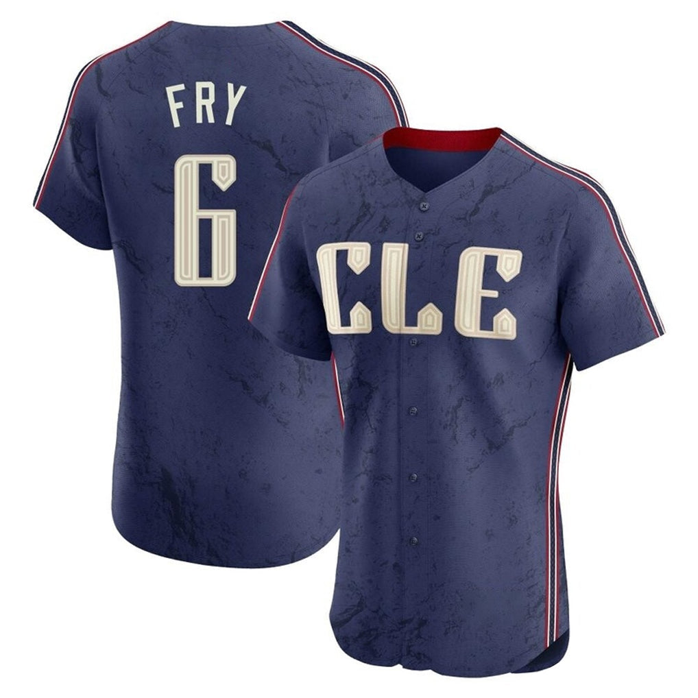 Tlead C.Guardians #6 David Fry Player Navy City Connect Limited Elite Home Stitched Jerseys