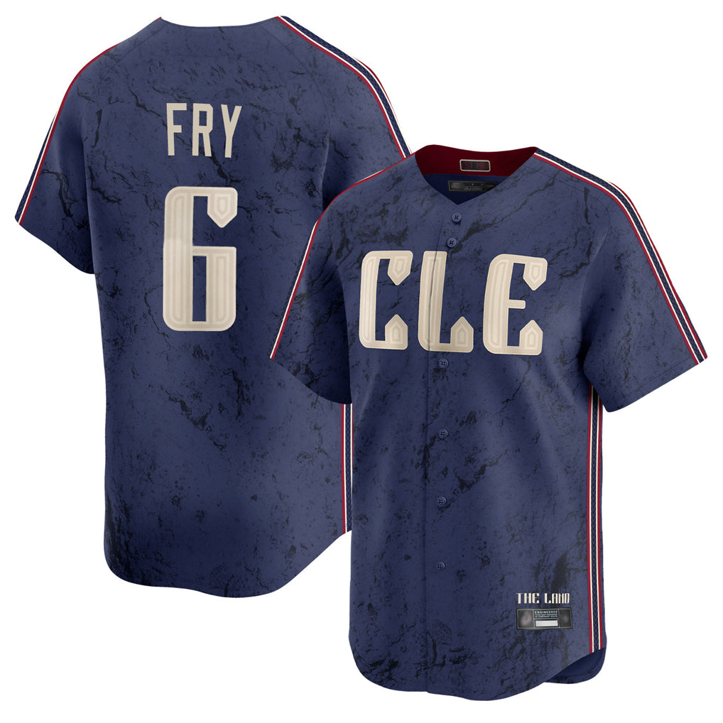 Tlead C.Guardians #6 David Fry Player Navy City Connect Limited Home Stitched Jerseys