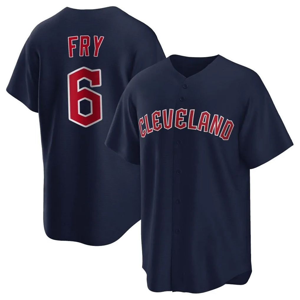 Tlead C.Guardians #6 David Fry Player Navy Game Home Stitched Jerseys