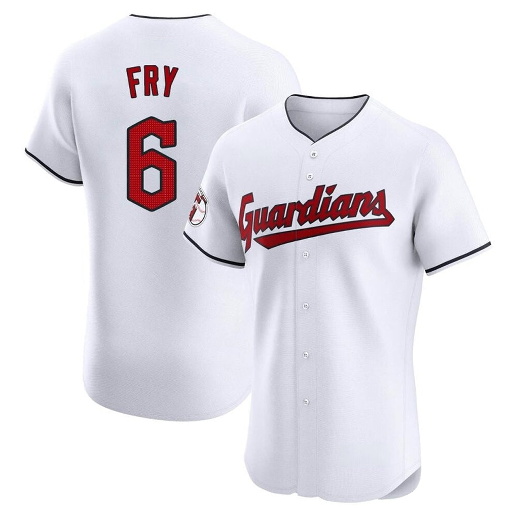 Tlead C.Guardians #6 David Fry Player White Limited Elite Home Stitched Jerseys
