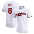 Tlead C.Guardians #6 David Fry Player White Limited Elite Home Stitched Jerseys