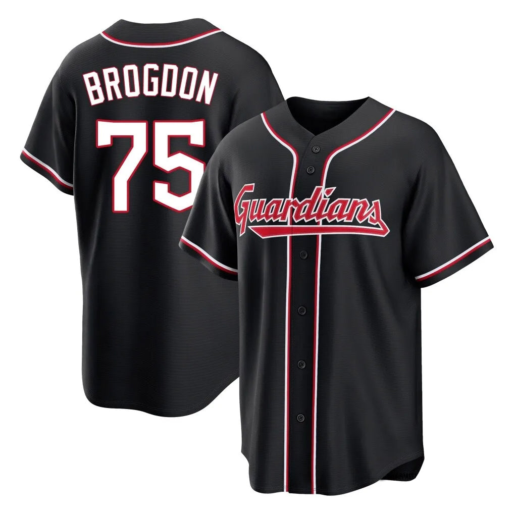 Tlead C.Guardians #75 Connor Brogdon Player Black Fashion Out Home Game Stitched Jerseys
