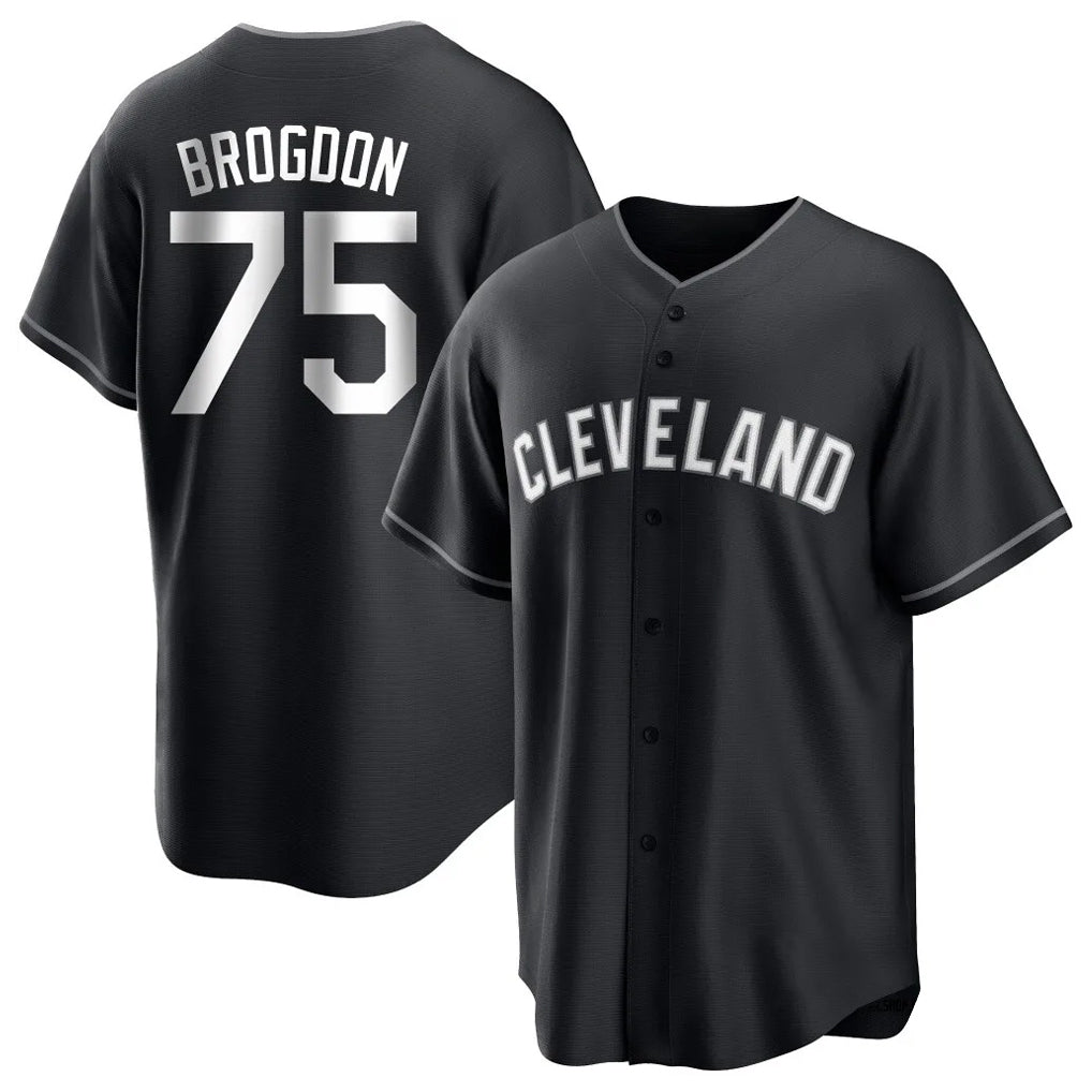 Tlead C.Guardians #75 Connor Brogdon Player Black Home Game Stitched Jerseys