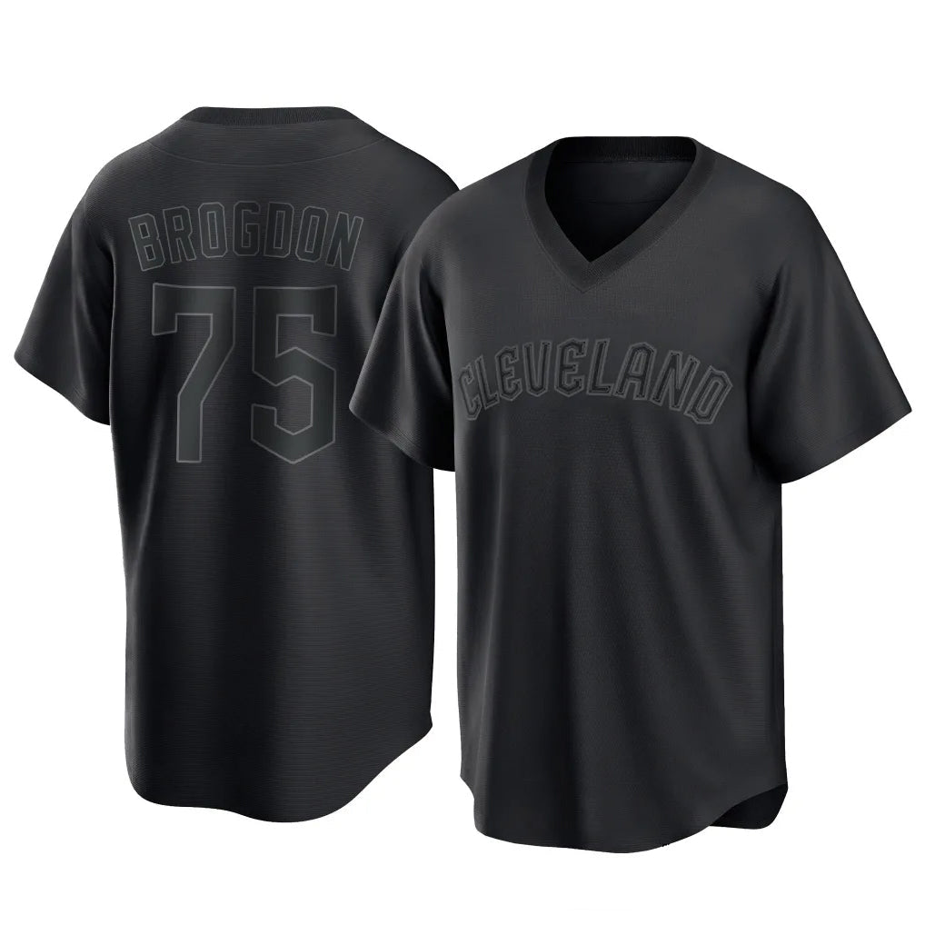 Tlead C.Guardians #75 Connor Brogdon Player Black T-shirt Home Game Stitched Jerseys