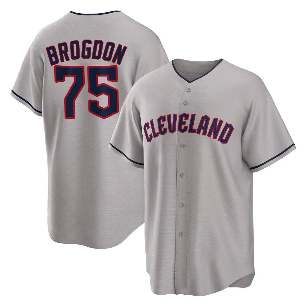 Tlead C.Guardians #75 Connor Brogdon Player Gray Game Home Stitched Jerseys