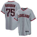 Tlead C.Guardians #75 Connor Brogdon Player Gray Home Game Stitched Jerseys