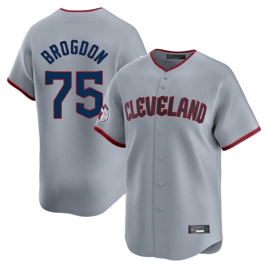Tlead C.Guardians #75 Connor Brogdon Player Gray Road Limited Home Game Stitched Jerseys