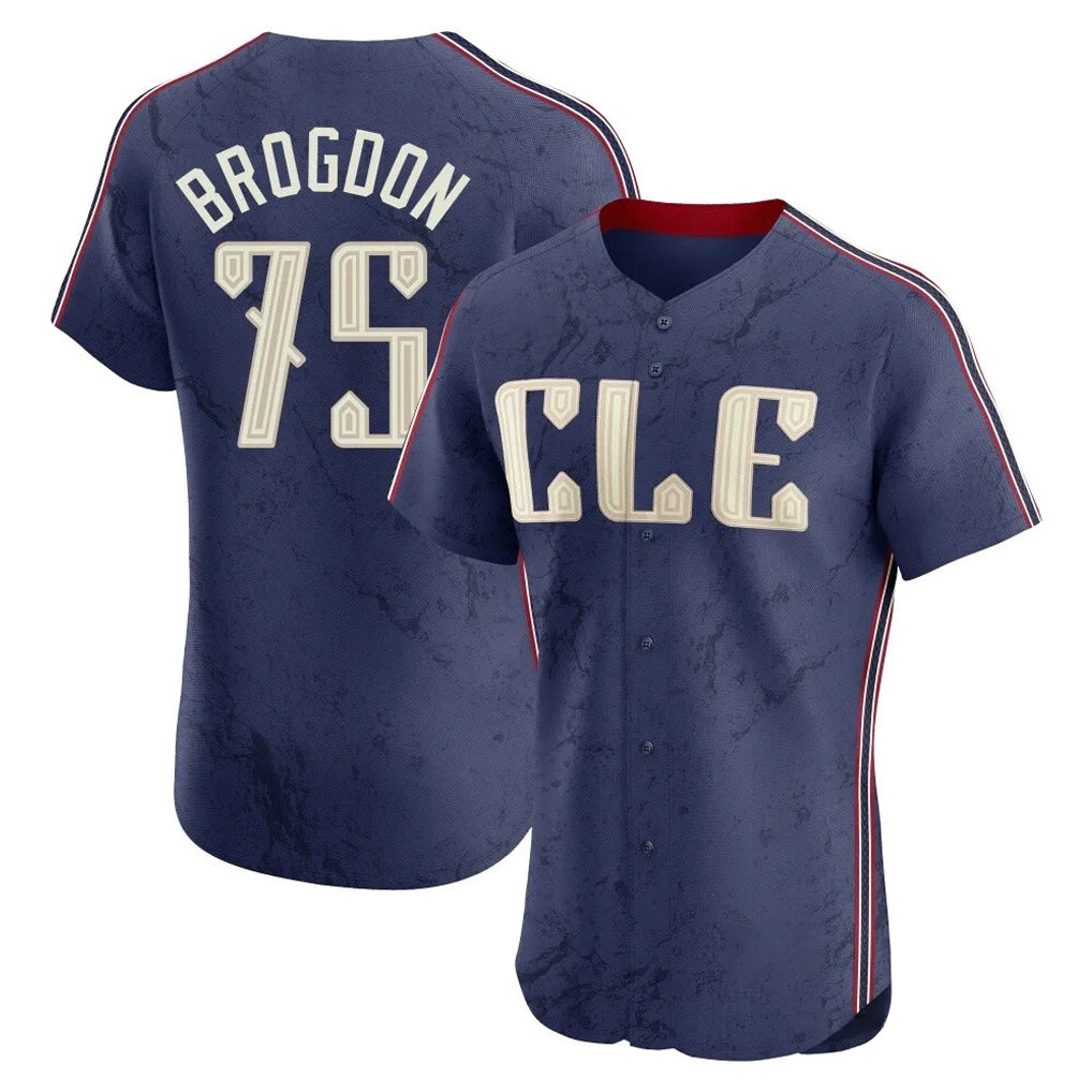 Tlead C.Guardians #75 Connor Brogdon Player Navy City Connect Limited Elite Home Stitched Jerseys