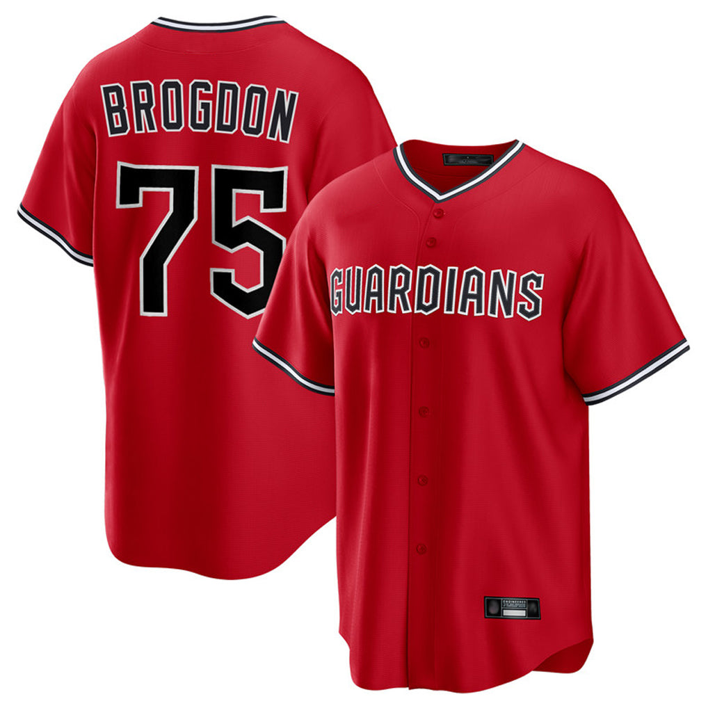 Tlead C.Guardians #75 Connor Brogdon Player Red Home Game Stitched Jerseys