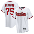 Tlead C.Guardians #75 Connor Brogdon Player White Game Home Stitched Jerseys