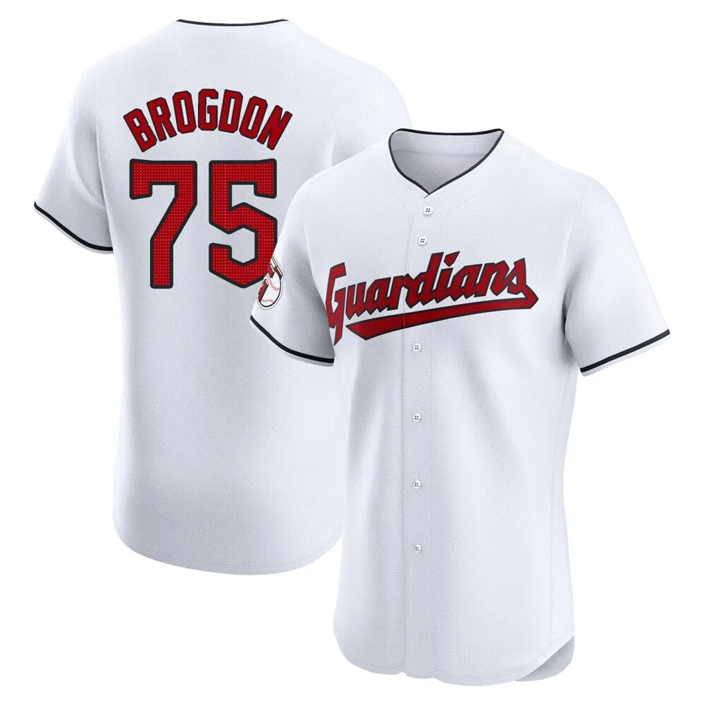 Tlead C.Guardians #75 Connor Brogdon Player White Limited Elite Home Stitched Jerseys