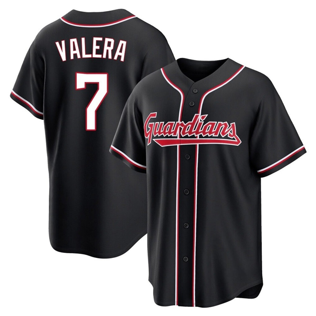 Tlead C.Guardians #7 George Valera Player Black Fashion Out Home Game Stitched Jerseys