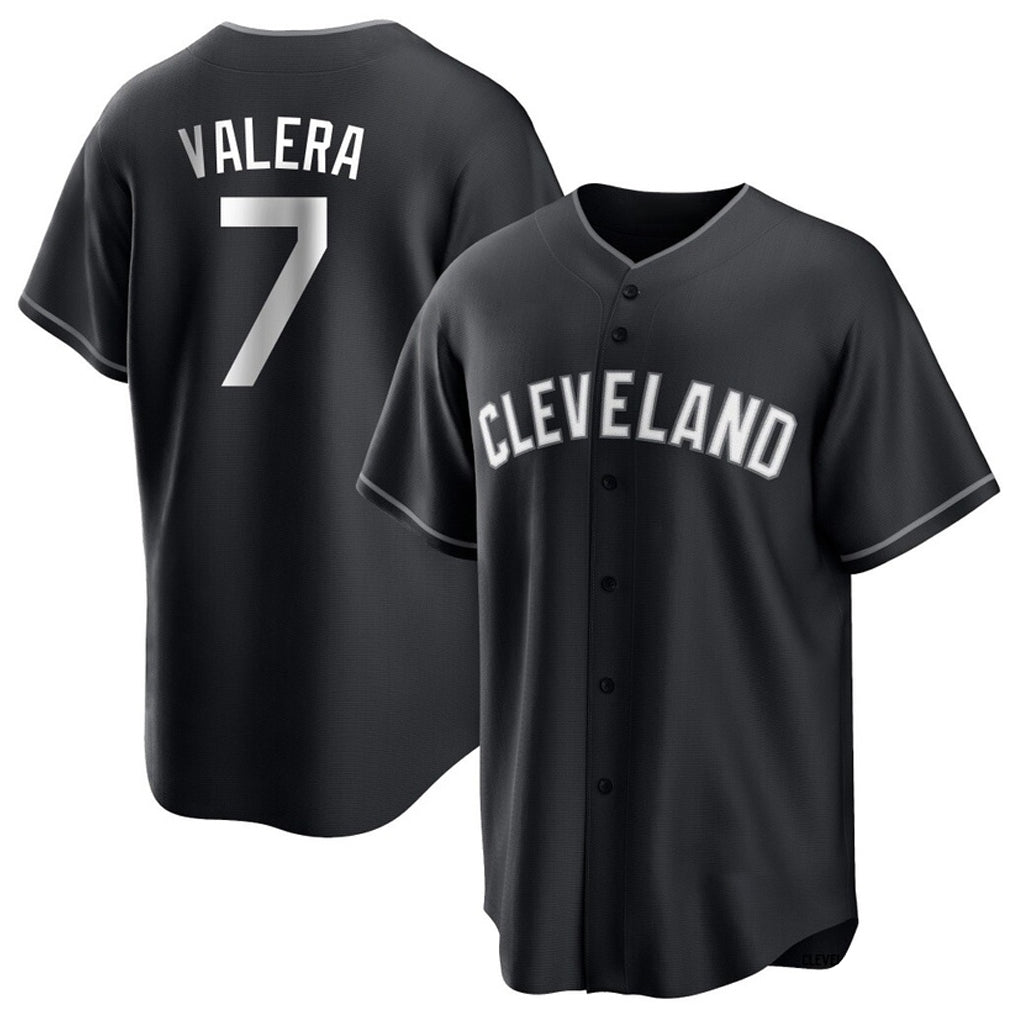 Tlead C.Guardians #7 George Valera Player Black Home Game Stitched Jerseys