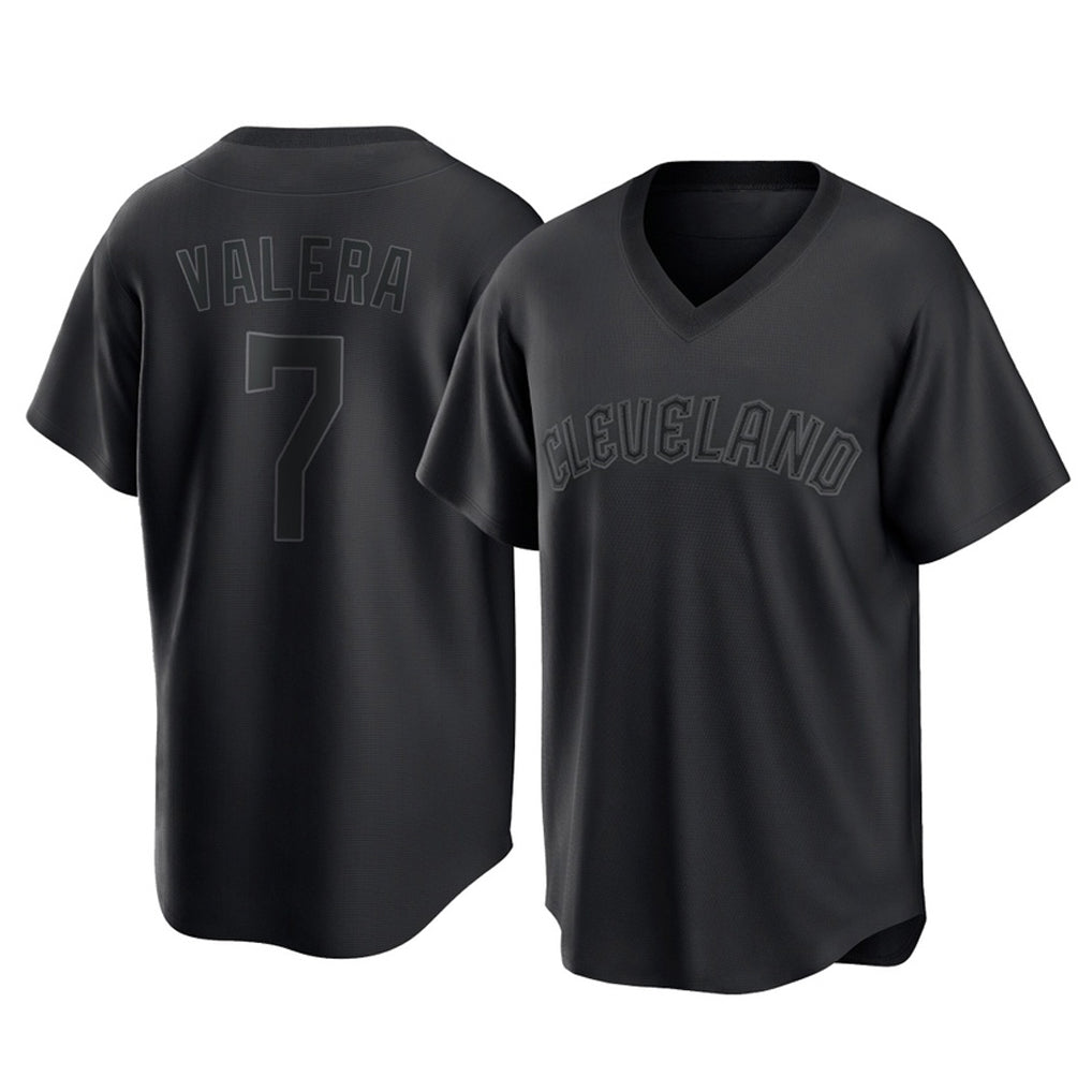 Tlead C.Guardians #7 George Valera Player Black T-shirt Home Game Stitched Jerseys