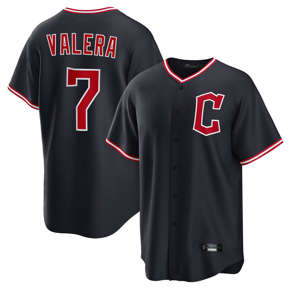 Tlead C.Guardians #7 George Valera Player Navy Home Game Stitched Jerseys