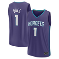 Tlead C.Hornets #1 LaMelo Ball  Purple Fast Break Replica Player Jerseys - Statement Edition