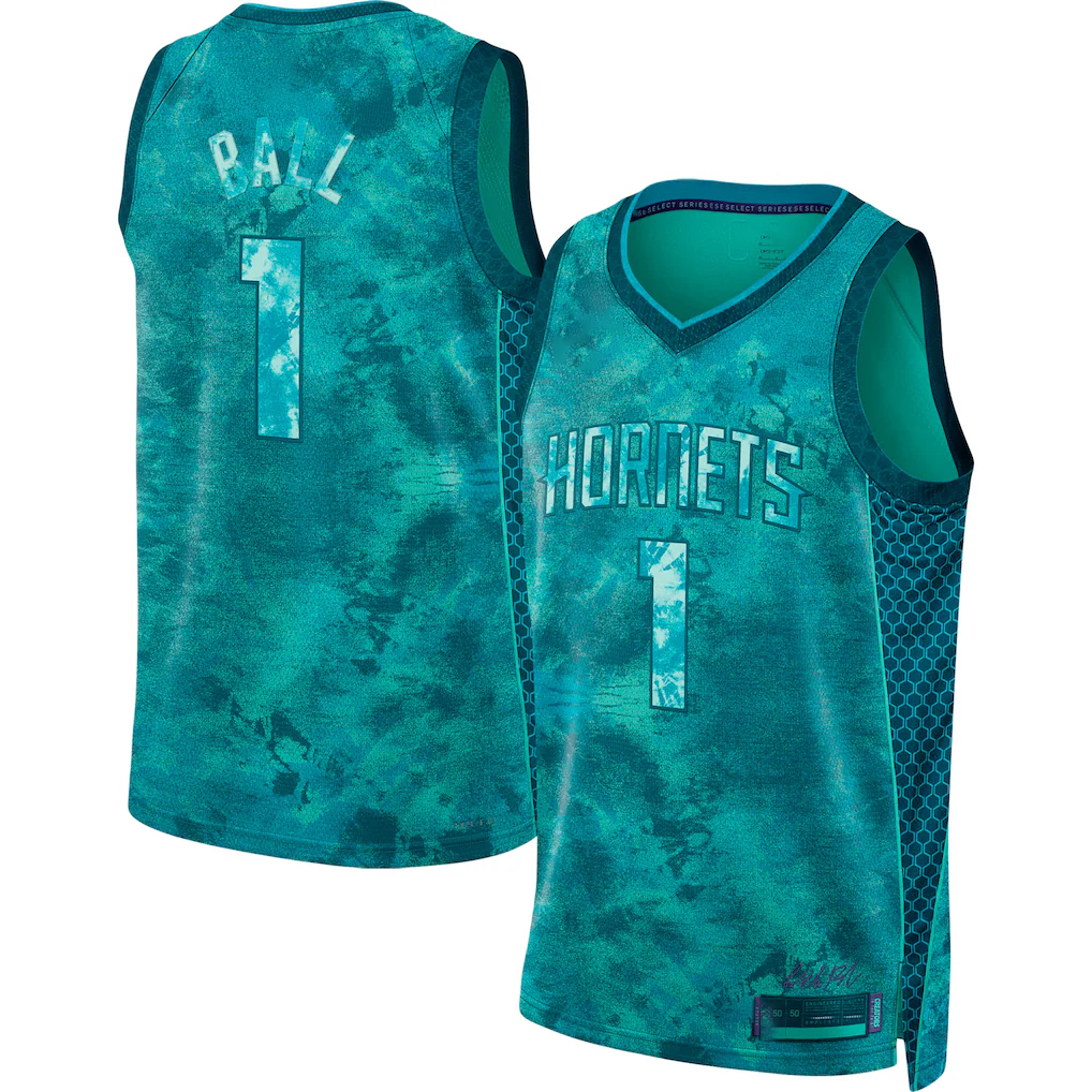 Tlead C.Hornets #1 LaMelo Ball  Teal Select Series Swingman Jerseys
