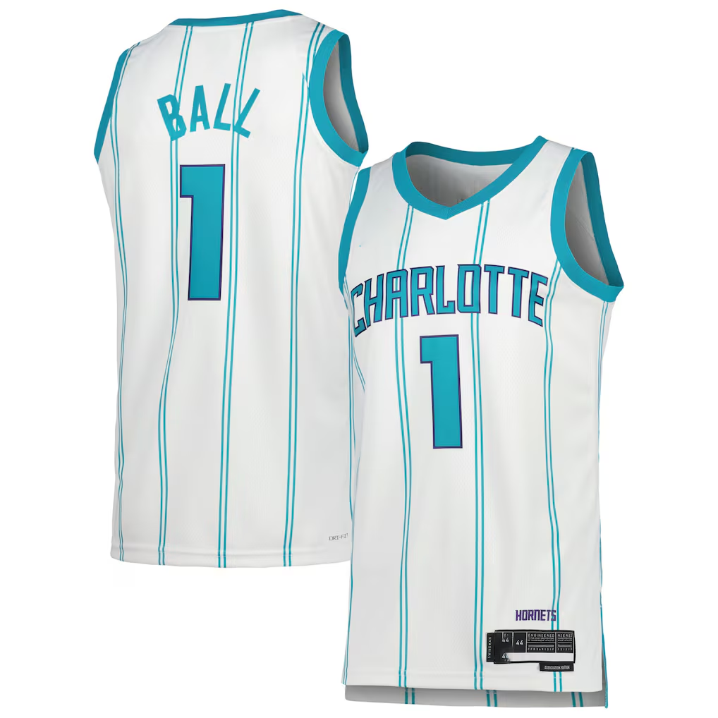 Tlead C.Hornets #1 LaMelo Ball  White Swingman Jerseys - Association Edition