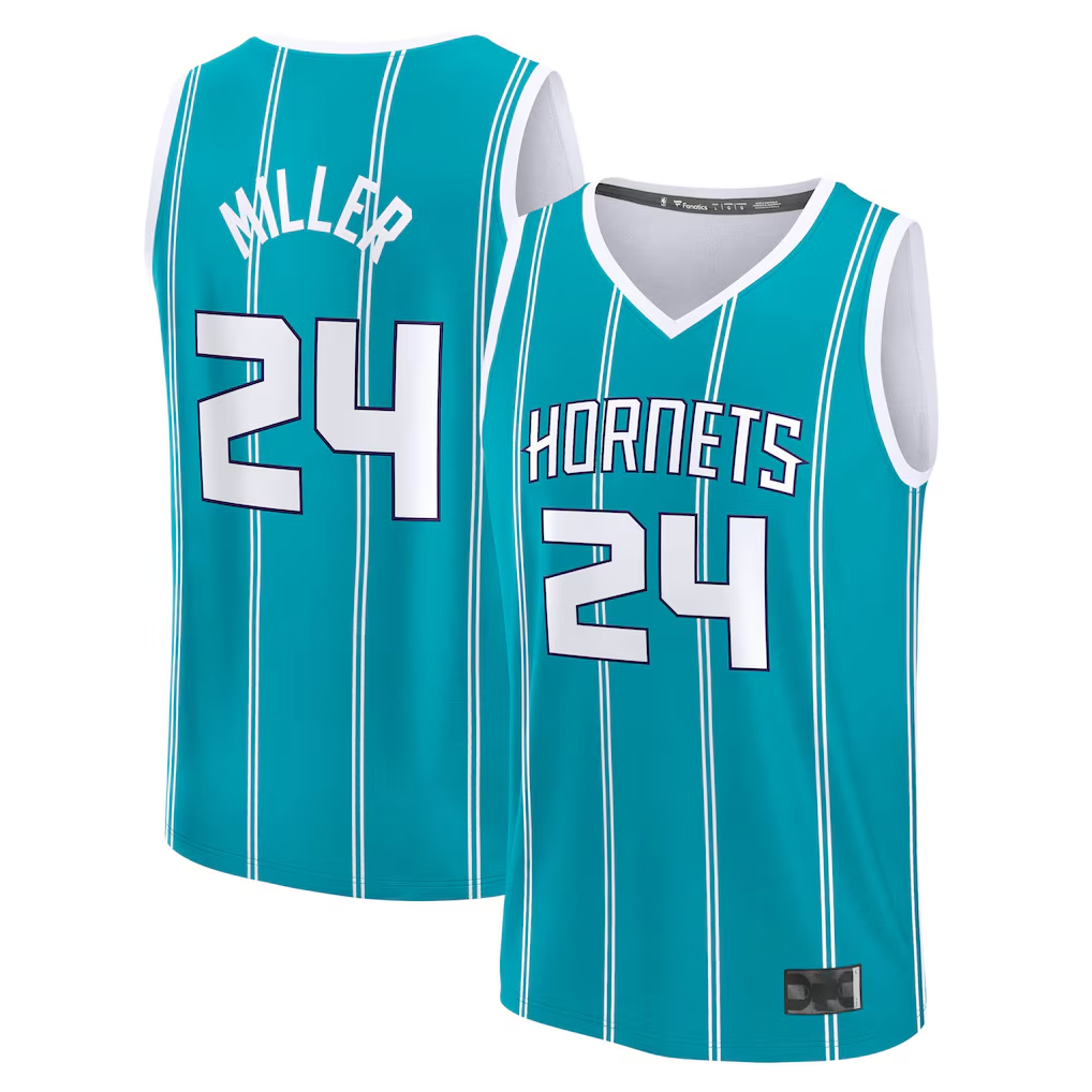 Tlead C.Hornets #24 Brandon Miller  Teal Fast Break Replica Jerseys - Icon Edition