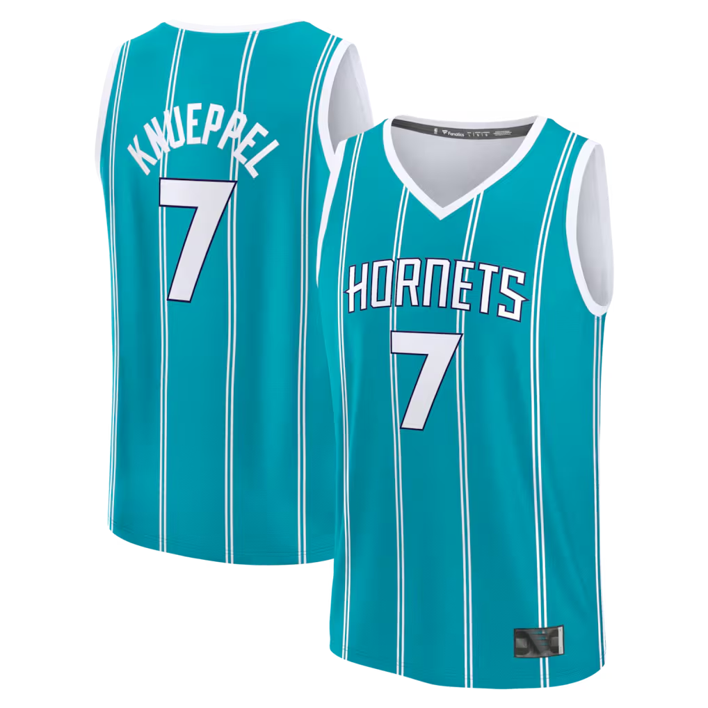 Tlead C.Hornets #7 Kon Knueppel  Teal 2025  Draft First Round Pick Fast Break Replica Jerseys - Icon Edition