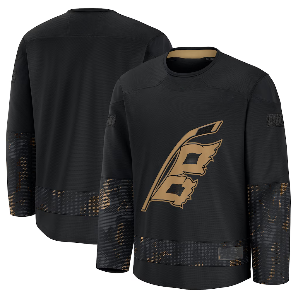 Tlead C.Hurricanes Black 2024 Military Appreciation Practice Stitched Jerseys