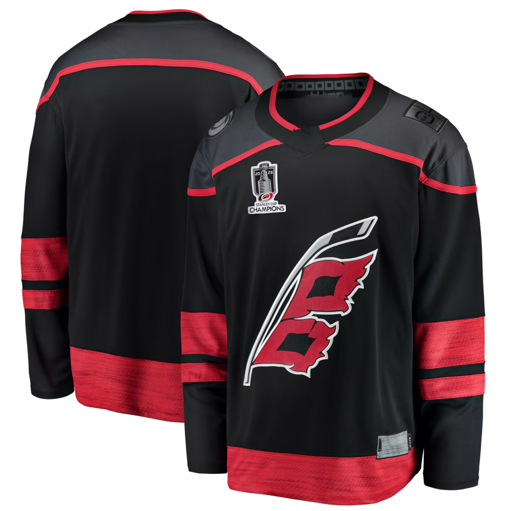 Tlead C.Hurricanes Black 2026 Stanley Cup Champions Home Breakaway Stitched Jerseys