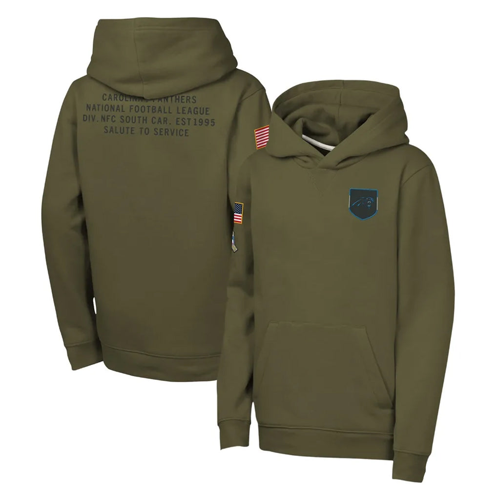 Tlead C.Panthers Olive Salute to Service Hoodies Game Blank Player Stitched Jerseys
