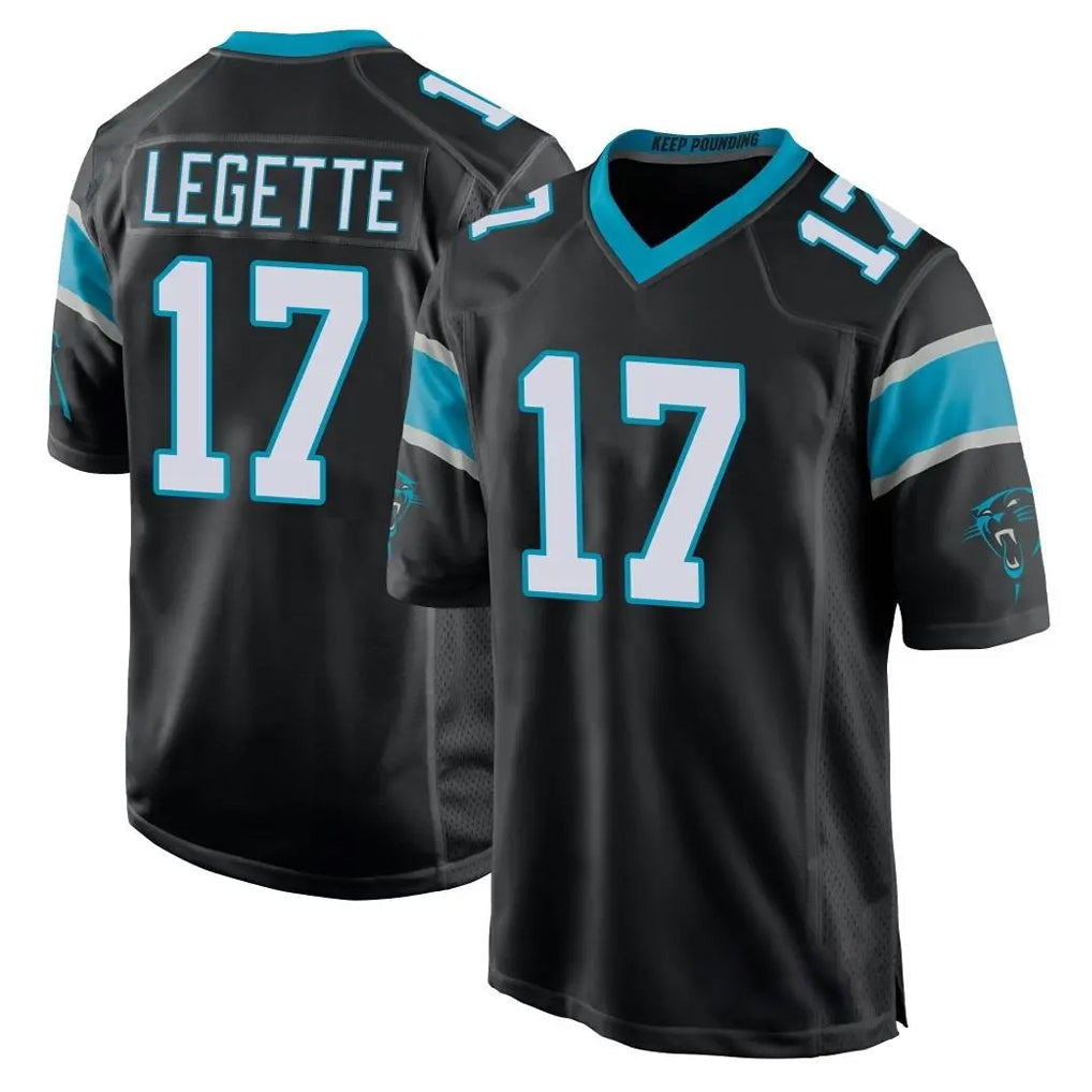 Tlead C.Panthers #17 Xavier Legette Player Black Game Stitched Jerseys