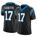 Tlead C.Panthers #17 Xavier Legette Player Black Vapor F.U.S.E. Limited Home Game Stitched Jerseys