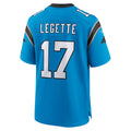 Tlead C.Panthers #17 Xavier Legette Player Blue Home Game Stitched Jerseys