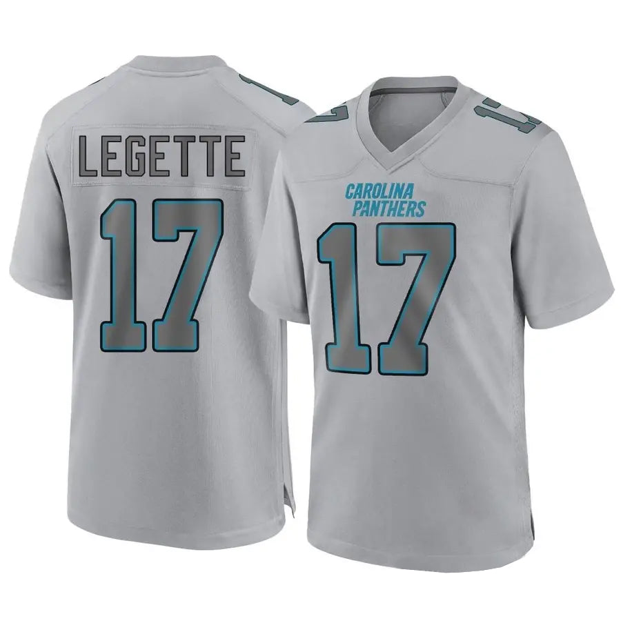 Tlead C.Panthers #17 Xavier Legette Player Grey Atmosphere Fashion Stitched  Jerseys
