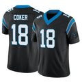 Tlead C.Panthers #18 Jalen Coker Player Black Vapor F.U.S.E. Limited Home Game Stitched Jerseys