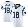 Tlead C.Panthers #18 Jalen Coker Player White Vapor F.U.S.E. Limited Home Game Stitched Jerseys