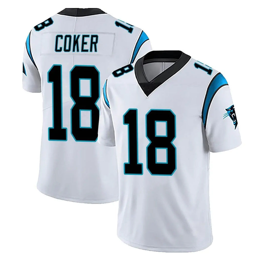 Tlead C.Panthers #18 Jalen Coker Player White Vapor Untouchable Limited Game Stitched Jerseys