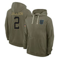 Tlead C.Panthers #2 Michael Jackson Player Olive Salute to Service Hoodies Game Stitched Jerseys