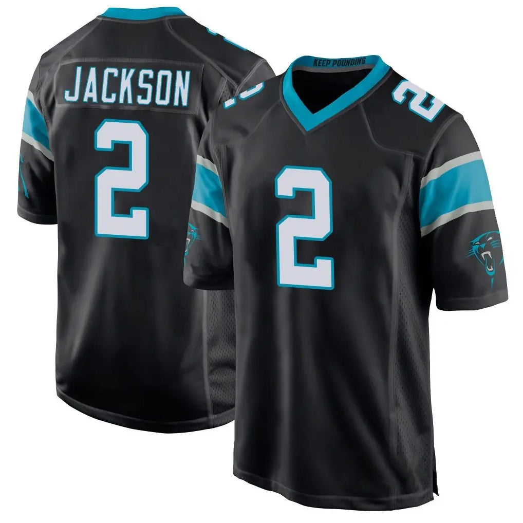 Tlead C.Panthers #2 Mike Jackson Player Black Game Stitched Jerseys