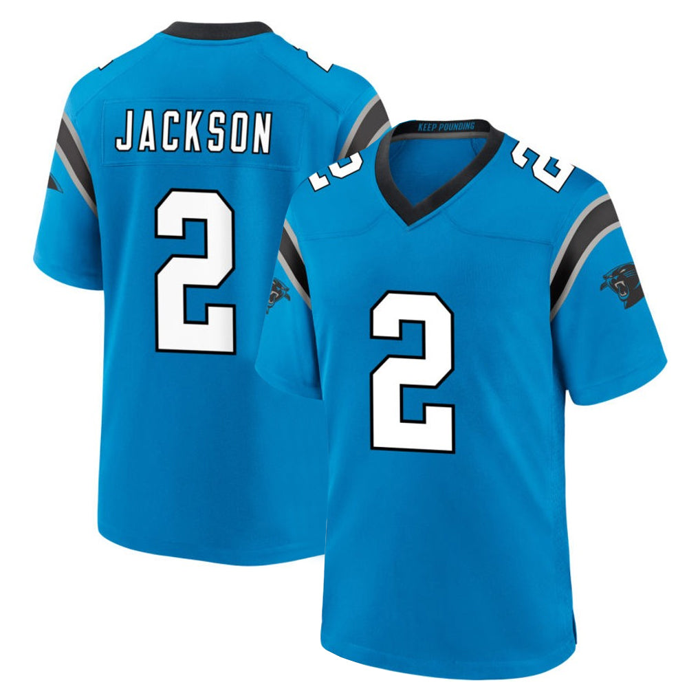 Tlead C.Panthers #2 Mike Jackson Player Blue Home Game Stitched Jerseys