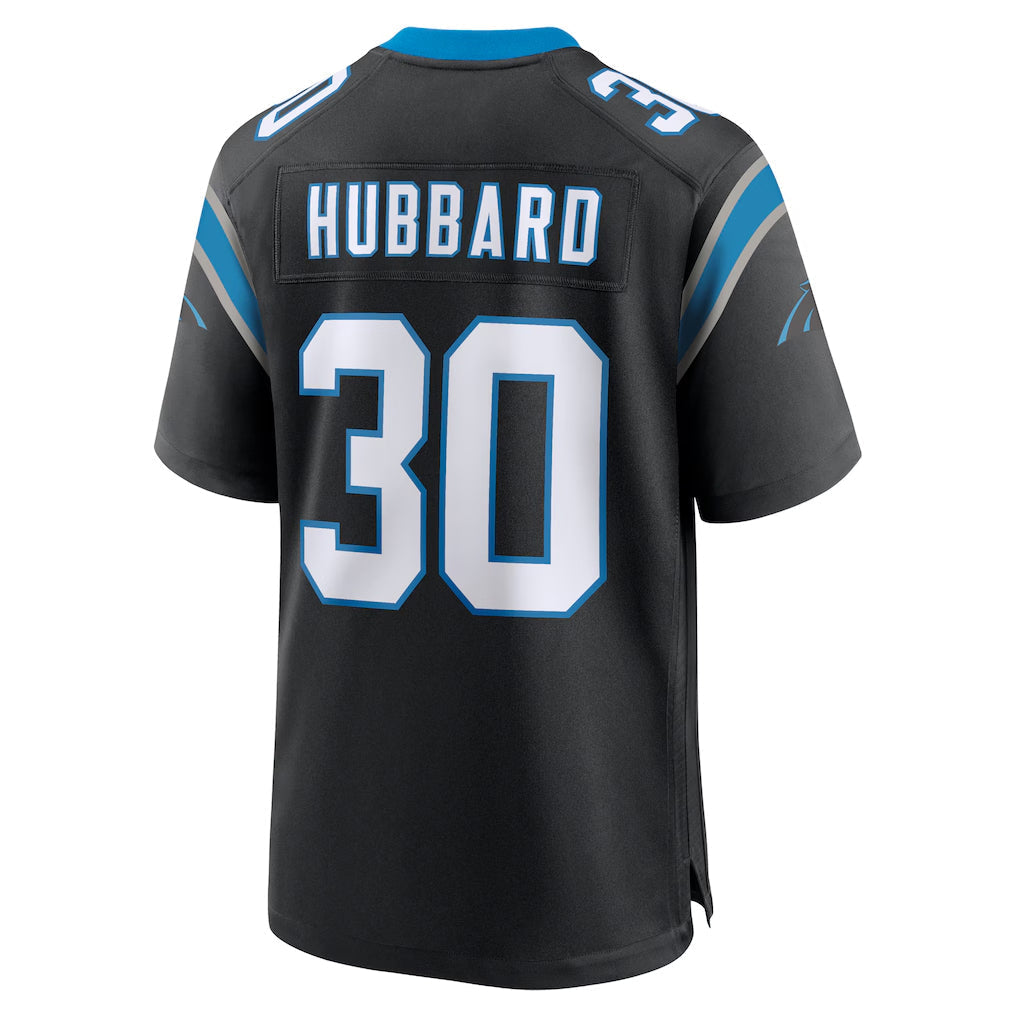 Tlead C.Panthers #30 Chuba Hubbard Player Black Home Game Stitched Jerseys