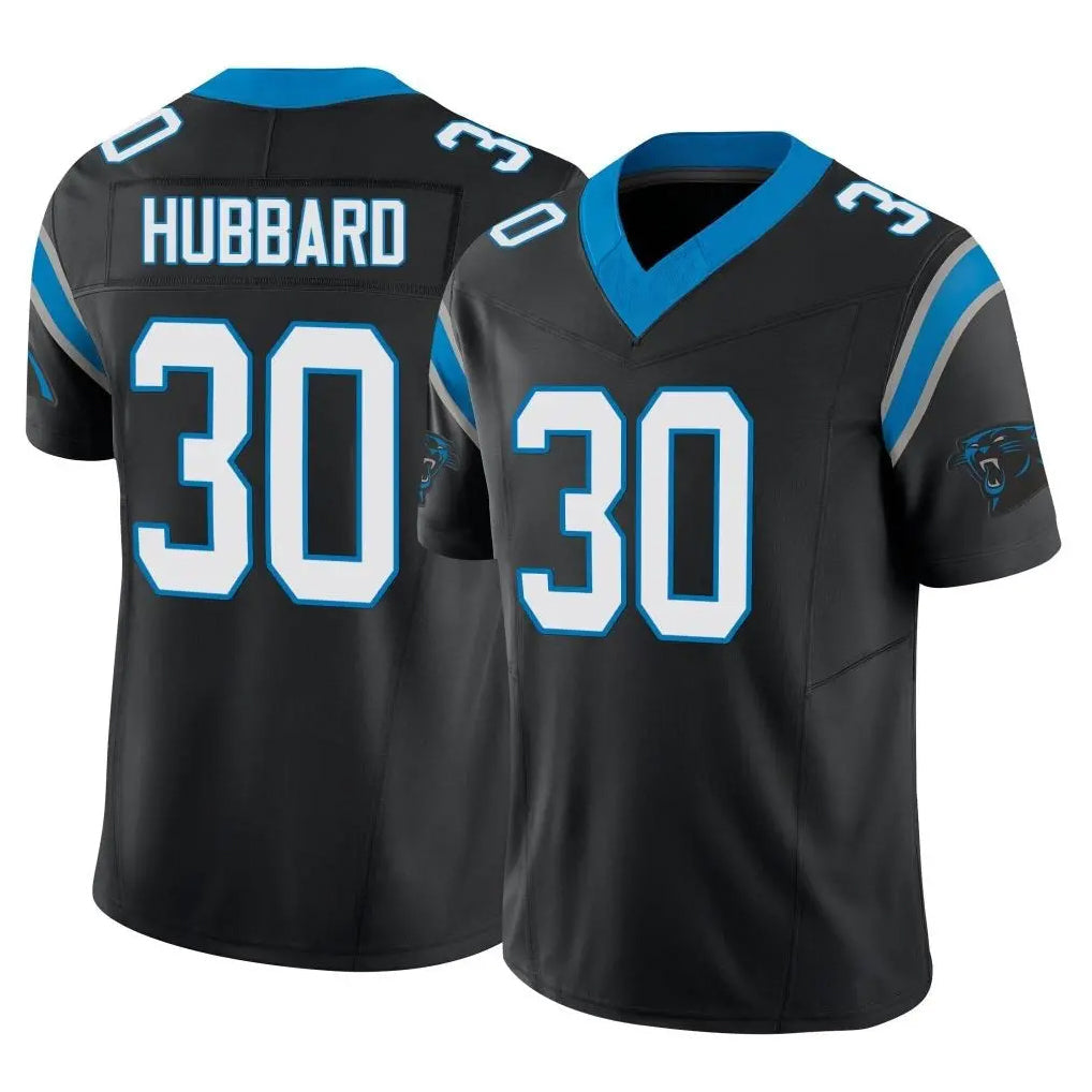 Tlead C.Panthers #30 Chuba Hubbard Player Black Vapor F.U.S.E. Limited Home Game Stitched Jerseys