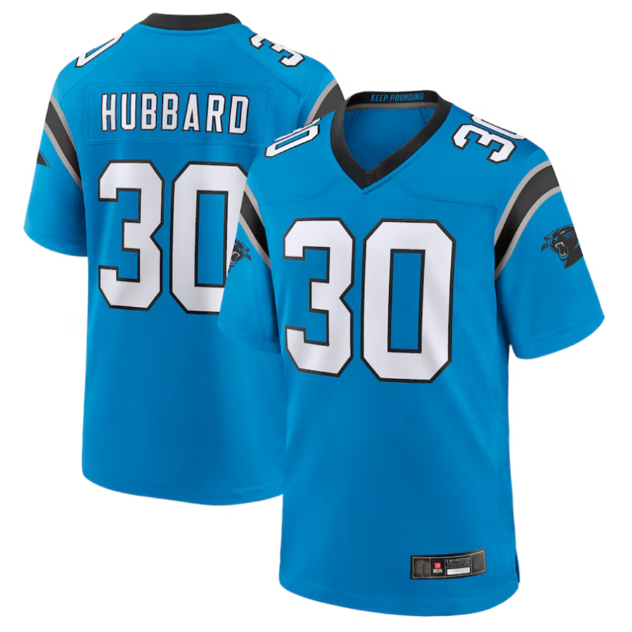 Tlead C.Panthers #30 Chuba Hubbard Player Blue Game Stitched Jerseys