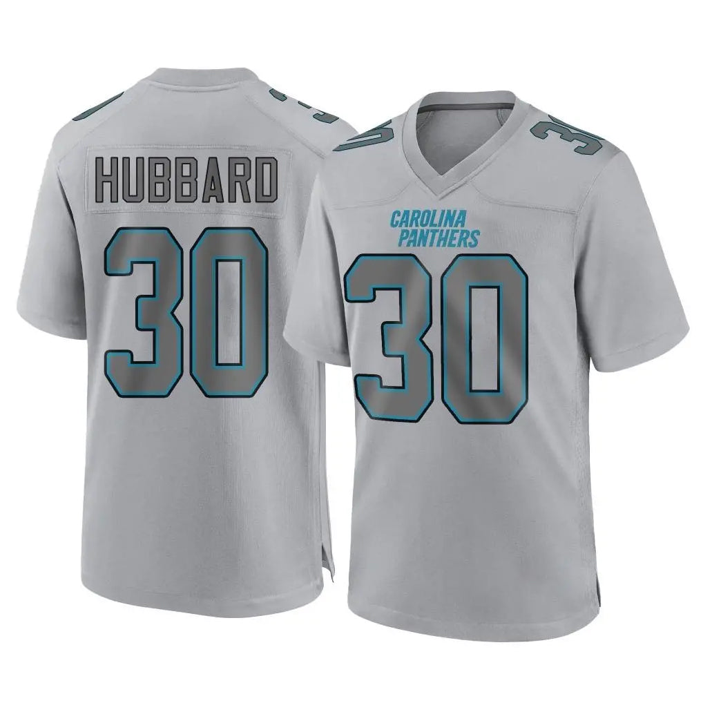 Tlead C.Panthers #30 Chuba Hubbard Player Gray Atmosphere Fashion Game Stitched Jerseys