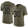 Tlead C.Panthers #30 Chuba Hubbard Player Salute To Service Olive Stitched Jerseys