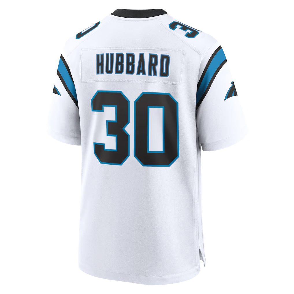 Tlead C.Panthers #30 Chuba Hubbard Player White Home Game Stitched Jerseys