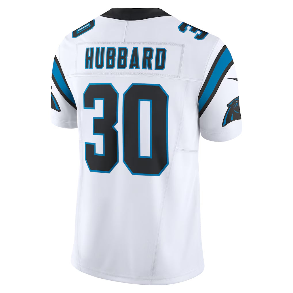 Tlead C.Panthers #30 Chuba Hubbard Player White Vapor F.U.S.E. Limited Stitched Jerseys