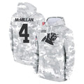 Tlead C.Panthers #4 Tetairoa McMillan Player Arctic Camo Salute to Service Limited Hoodies Stitched Jerseys
