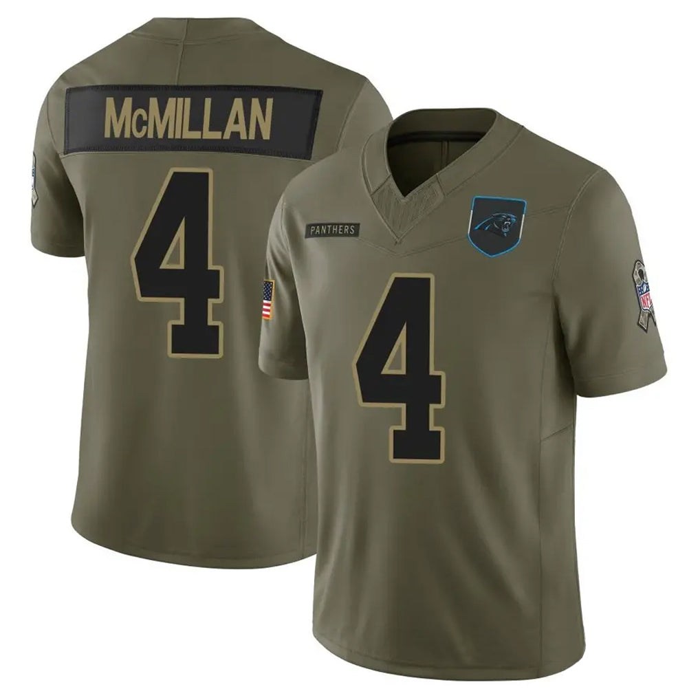 Tlead C.Panthers #4 Tetairoa McMillan Player Salute To Service Olive Limited Stitched Jerseys