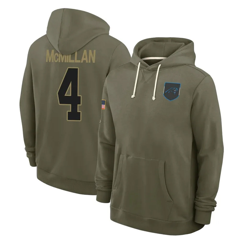 Tlead C.Panthers #4 Tetairoa McMillan Player Salute to Service Hoodies Stitched Jerseys
