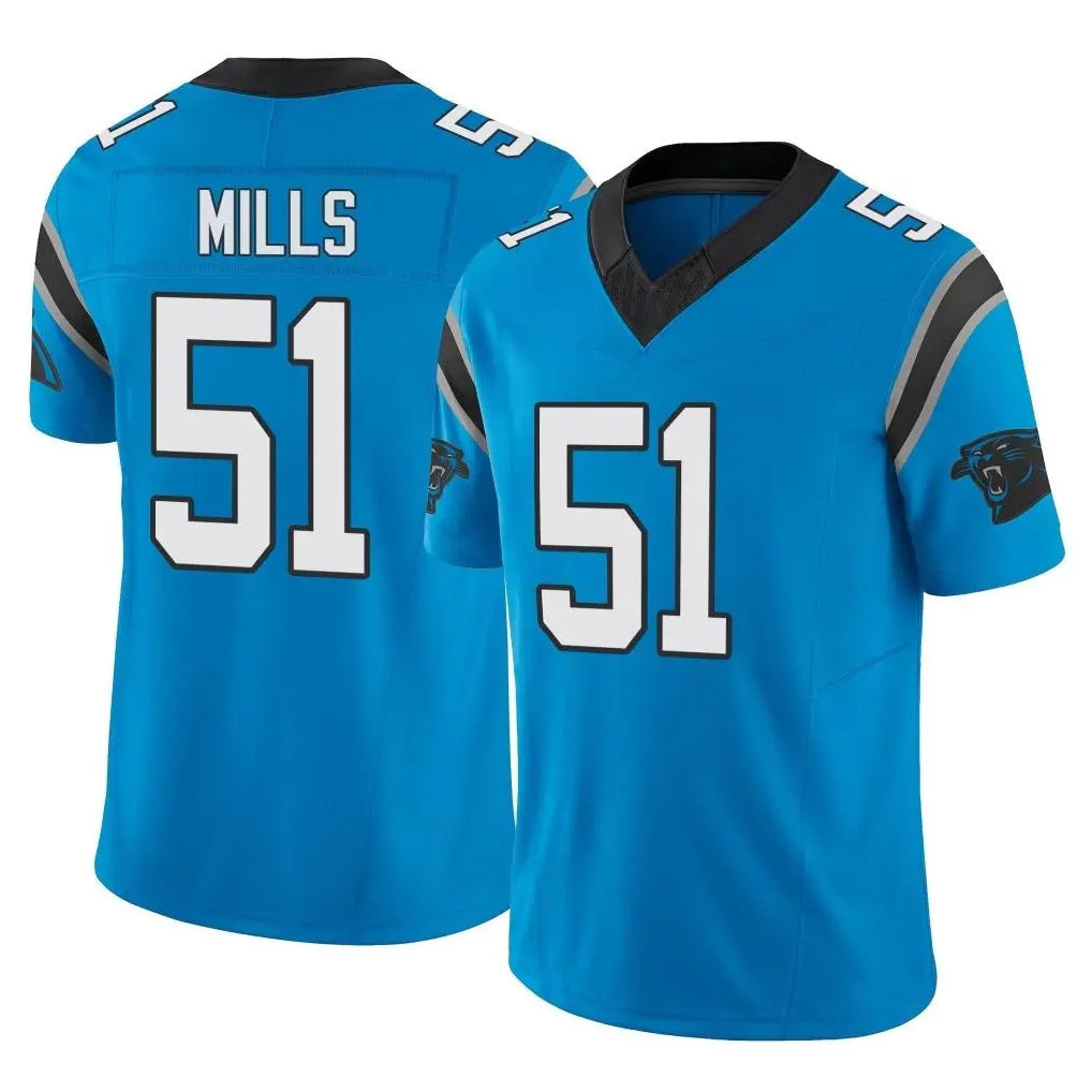 Tlead C.Panthers #51 Sam Mills Player Blue Vapor F.U.S.E. Limited Home Game Stitched Jerseys
